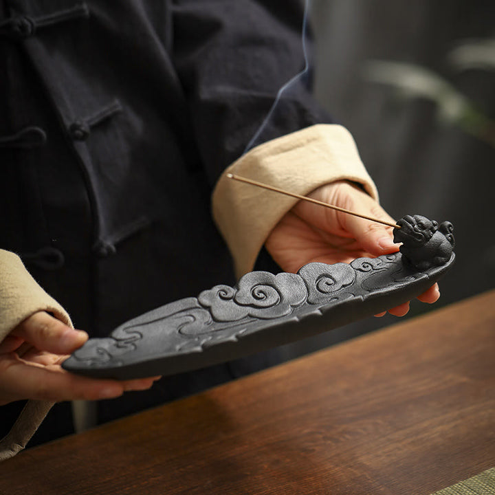 Buddha Stones吉兆雲PiXiu癒し 陶器 スティック 香炉 装飾