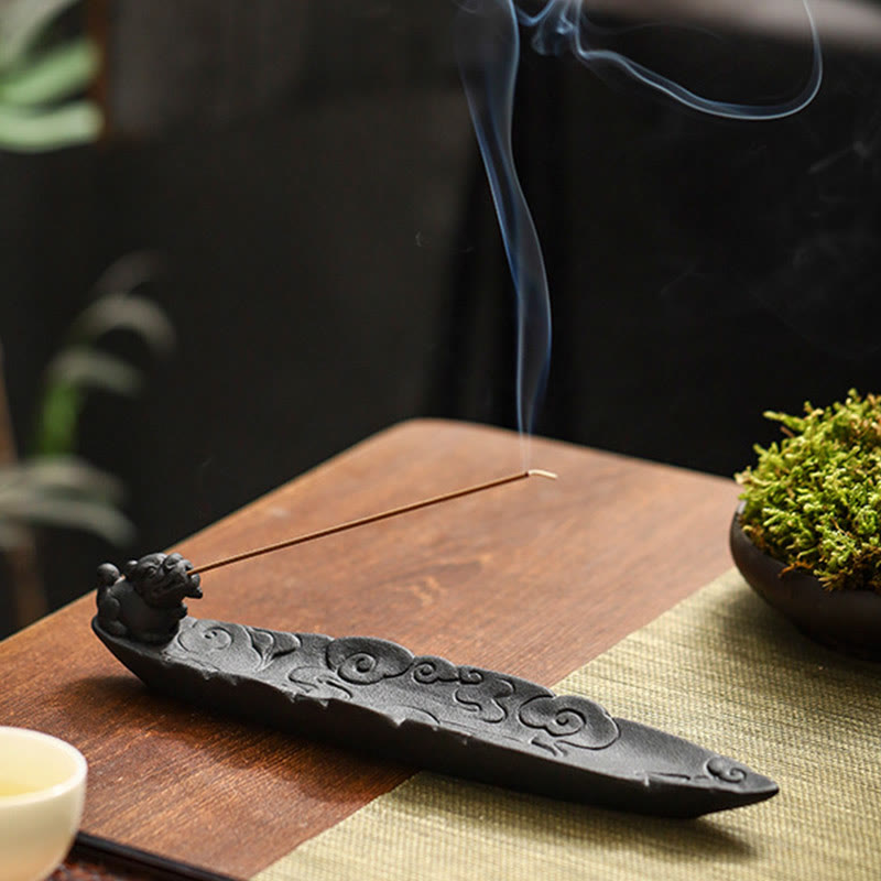 Buddha Stones吉兆雲PiXiu癒し 陶器 スティック 香炉 装飾