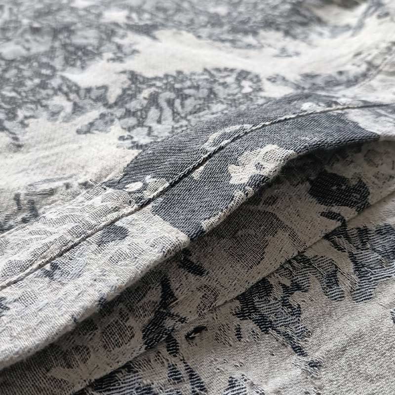 Buddha Stonesブラックグレープリント カエルボタンデザイン 長袖 コットンリネン ジャケット シャツ ポケット付き - image 12