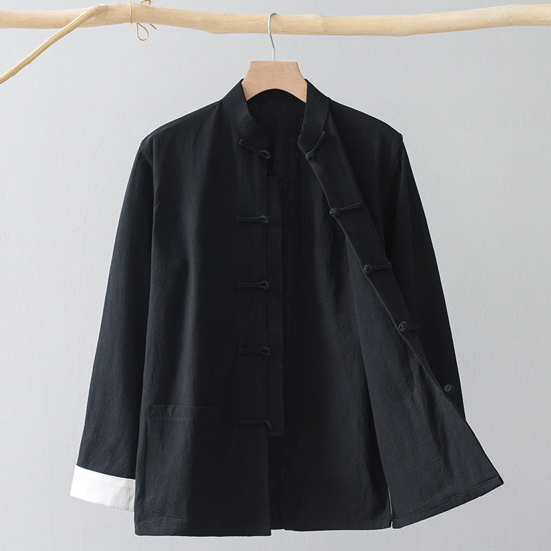 Buddha Stonesカエルボタン 中国唐装シャツ コットンリネン メンズジャケット 衣類 - image 3