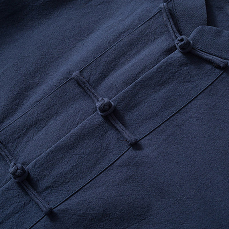 Buddha Stonesカエルボタン 中国唐装シャツ コットンリネン メンズジャケット 衣類 - image 8