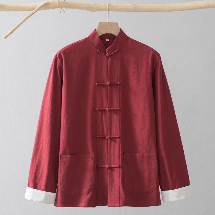 Buddha Stonesカエルボタン 中国唐装シャツ コットンリネン メンズジャケット 衣類 - image 15