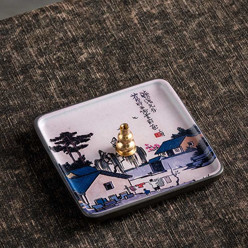 Buddha Stones山 湖 花 葉 癒し 陶器 プレート トレイ スティック 香炉 装飾