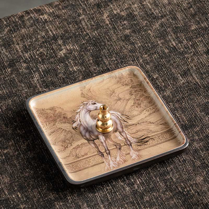 Buddha Stones山 湖 花 葉 癒し 陶器 プレート トレイ スティック 香炉 装飾