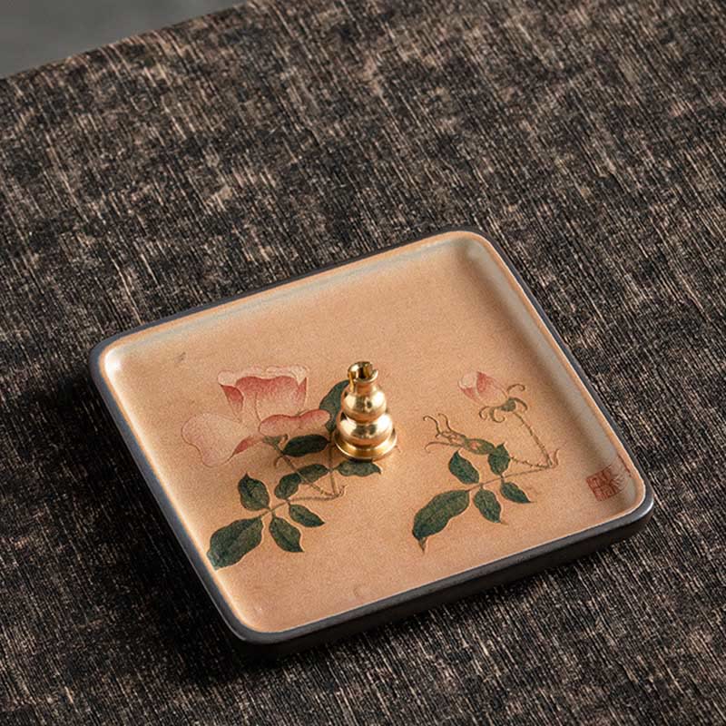 Buddha Stones山 湖 花 葉 癒し 陶器 プレート トレイ スティック 香炉 装飾