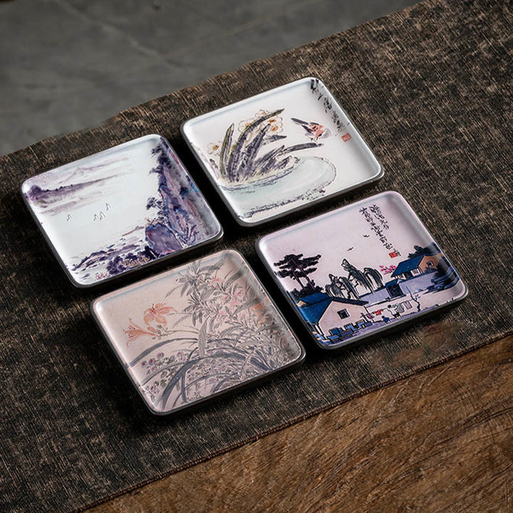 Buddha Stones山 湖 花 葉 癒し 陶器 プレート トレイ スティック 香炉 装飾