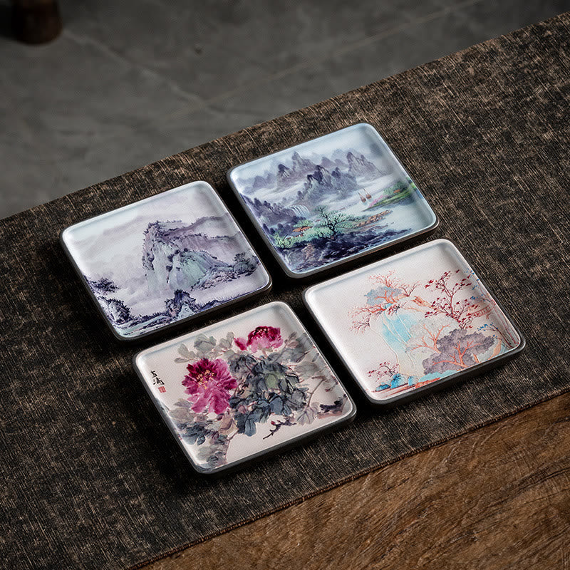 Buddha Stones山 湖 花 葉 癒し 陶器 プレート トレイ スティック 香炉 装飾