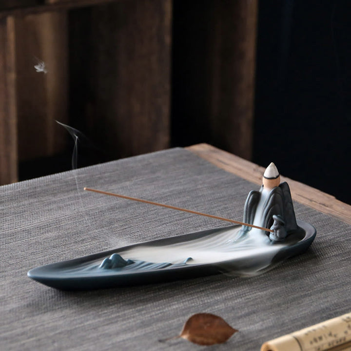 Buddha Stonesダブル鯉山 癒し系 陶器 スティック香炉 装飾