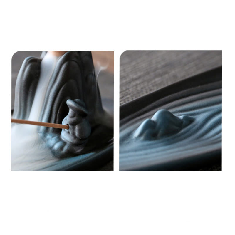 Buddha Stonesダブル鯉山 癒し系 陶器 スティック香炉 装飾