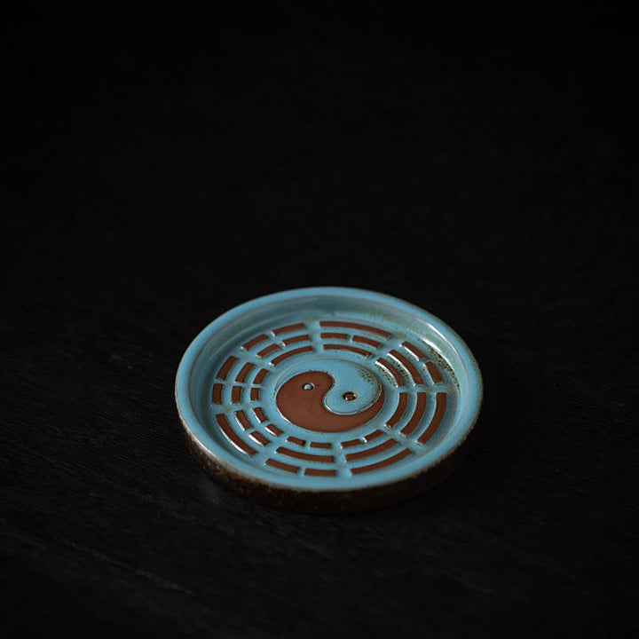 Buddha Stonesの小さな宝鉢、福袋、八卦盆、癒しの陶器スティック香炉装飾