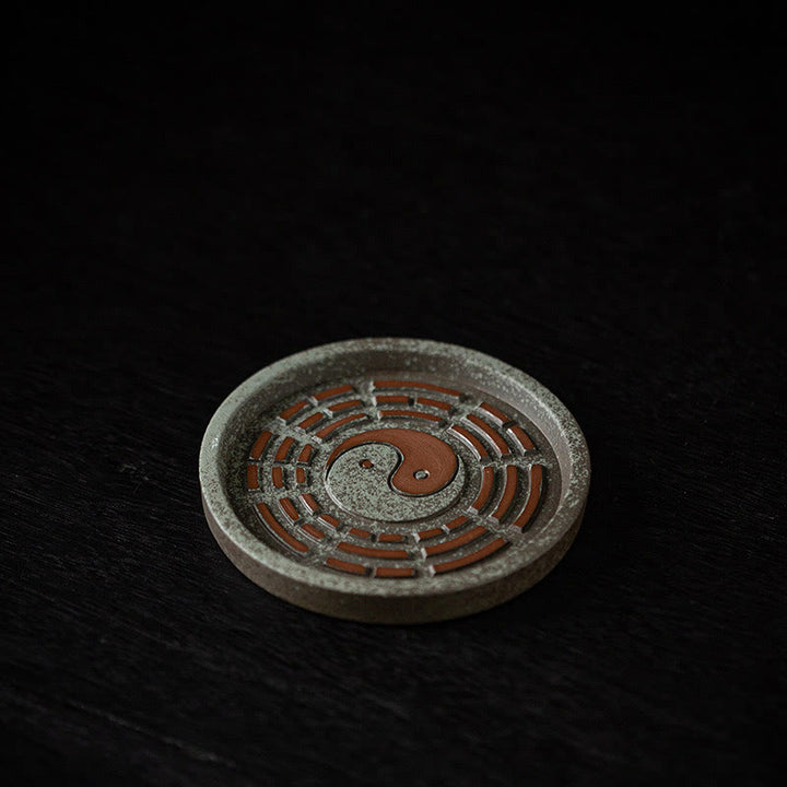 Buddha Stonesの小さな宝鉢、福袋、八卦盆、癒しの陶器スティック香炉装飾