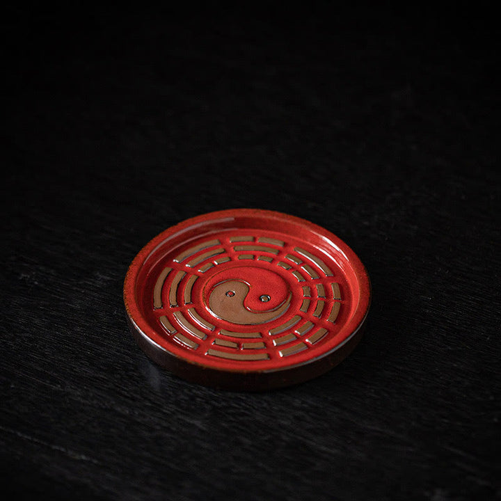 Buddha Stonesの小さな宝鉢、福袋、八卦盆、癒しの陶器スティック香炉装飾