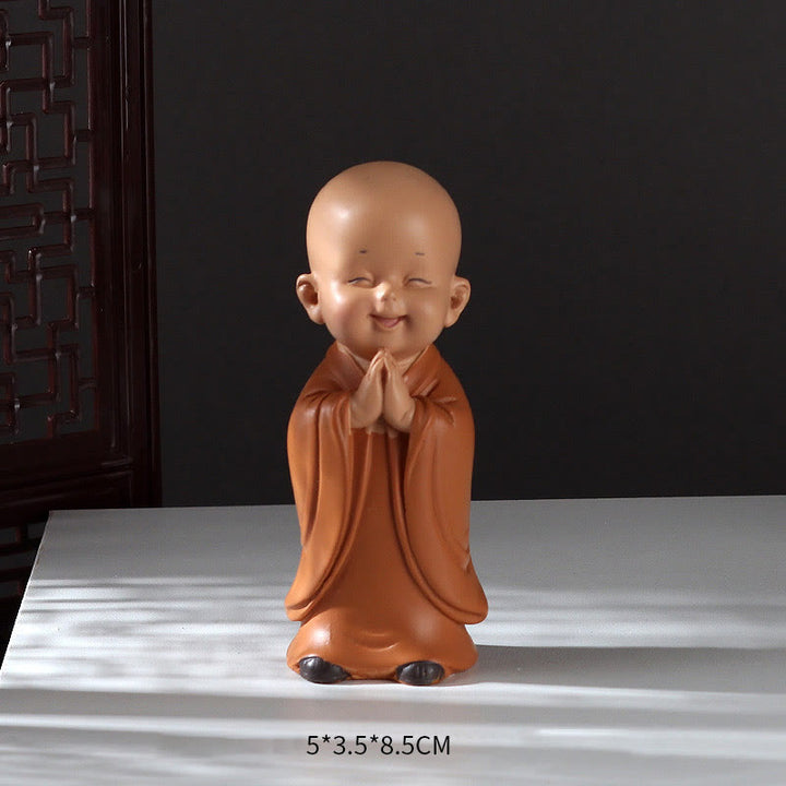 Buddha Stones小さなミニ瞑想 祈る僧侶 静寂 樹脂製 ホームデコレーション