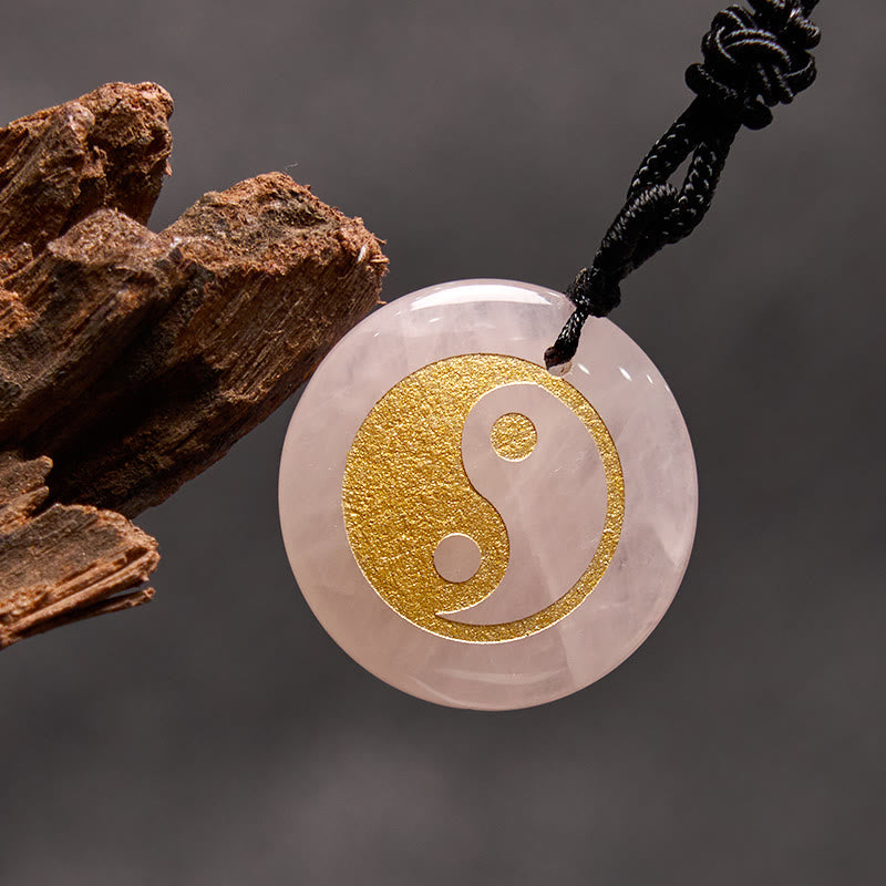 Buddha Stones各種クリスタルアメジストタイガーアイグリーンアベンチュリン陰陽スピリチュアルネックレスペンダント