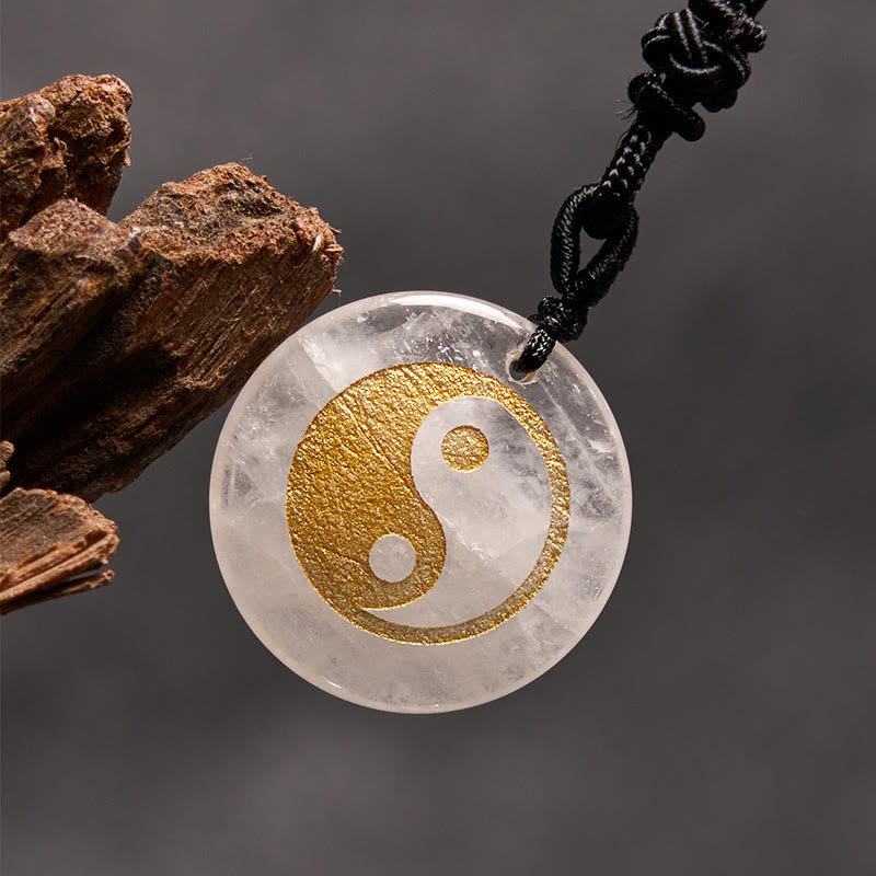 Buddha Stones各種クリスタルアメジストタイガーアイグリーンアベンチュリン陰陽スピリチュアルネックレスペンダント