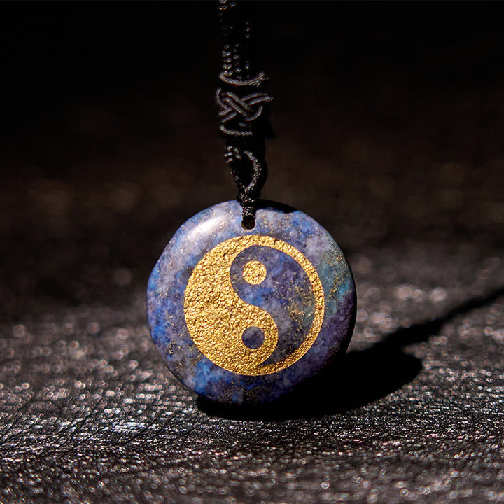 Buddha Stones各種クリスタルアメジストタイガーアイグリーンアベンチュリン陰陽スピリチュアルネックレスペンダント