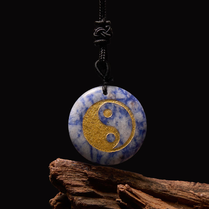 Buddha Stones各種クリスタルアメジストタイガーアイグリーンアベンチュリン陰陽スピリチュアルネックレスペンダント