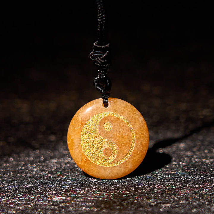 Buddha Stones各種クリスタルアメジストタイガーアイグリーンアベンチュリン陰陽スピリチュアルネックレスペンダント