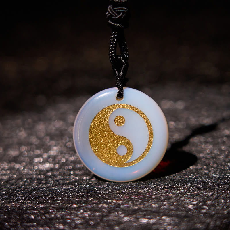 Buddha Stones各種クリスタルアメジストタイガーアイグリーンアベンチュリン陰陽スピリチュアルネックレスペンダント