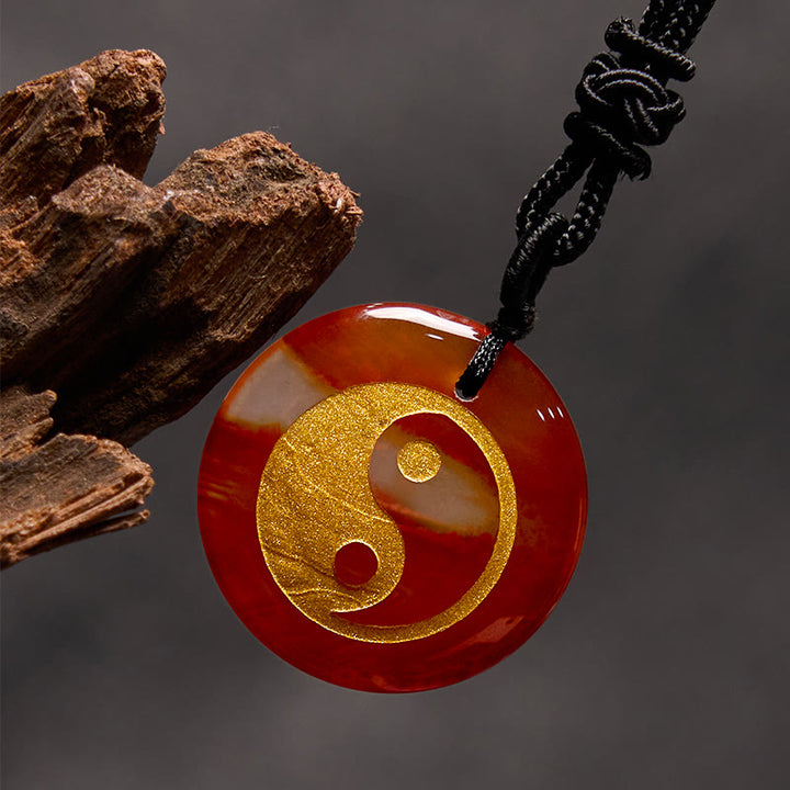 Buddha Stones各種クリスタルアメジストタイガーアイグリーンアベンチュリン陰陽スピリチュアルネックレスペンダント