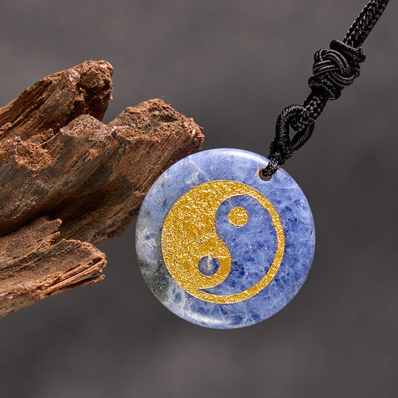 Buddha Stones各種クリスタルアメジストタイガーアイグリーンアベンチュリン陰陽スピリチュアルネックレスペンダント