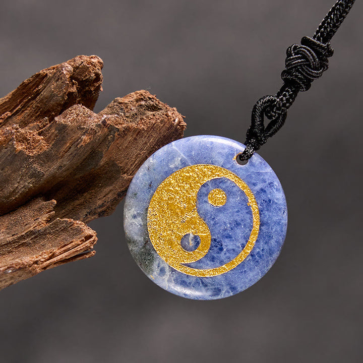 Buddha Stones各種クリスタルアメジストタイガーアイグリーンアベンチュリン陰陽スピリチュアルネックレスペンダント