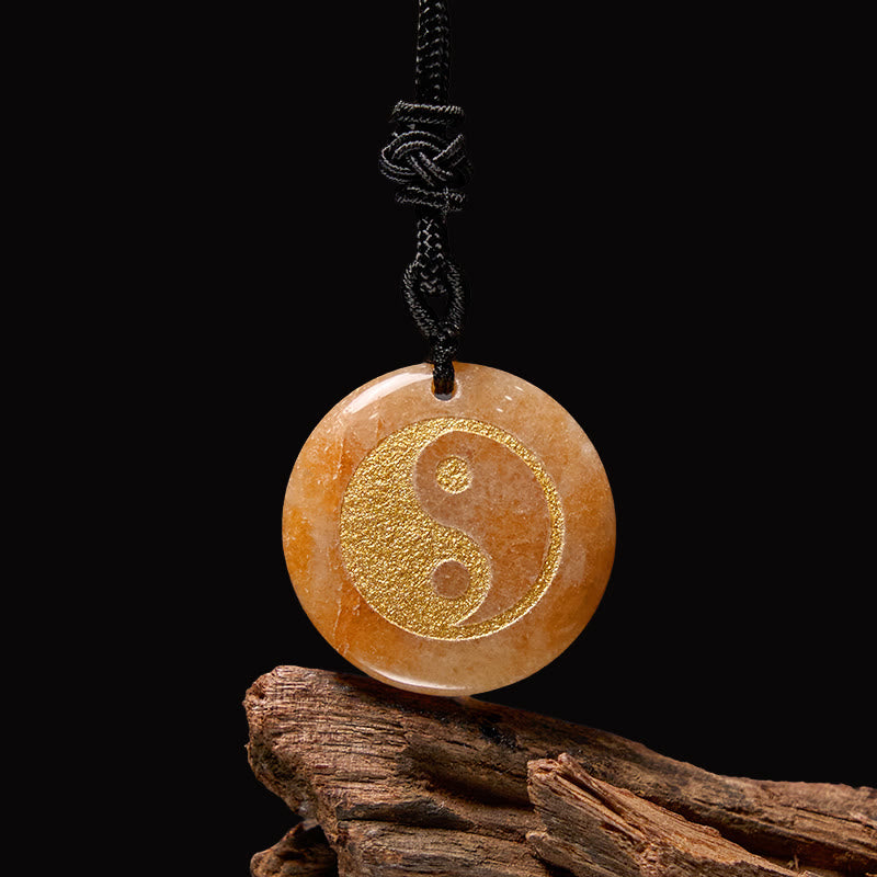 Buddha Stones各種クリスタルアメジストタイガーアイグリーンアベンチュリン陰陽スピリチュアルネックレスペンダント