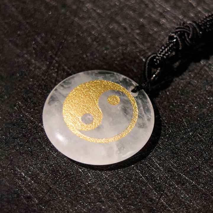 Buddha Stones各種クリスタルアメジストタイガーアイグリーンアベンチュリン陰陽スピリチュアルネックレスペンダント