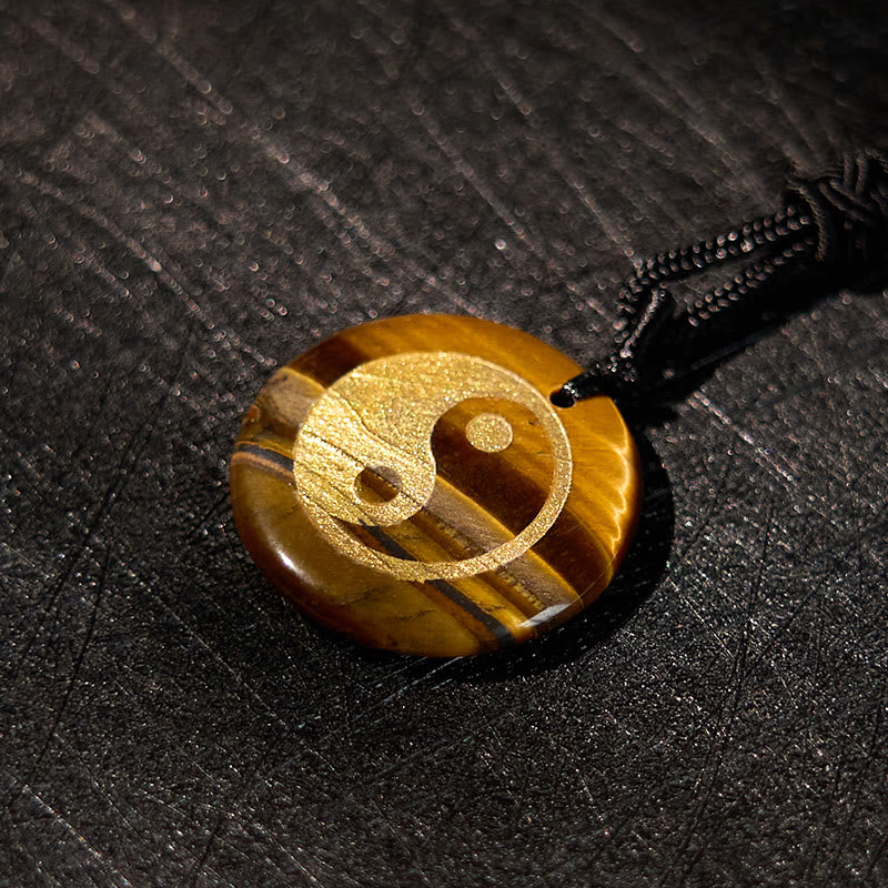 Buddha Stones各種クリスタルアメジストタイガーアイグリーンアベンチュリン陰陽スピリチュアルネックレスペンダント