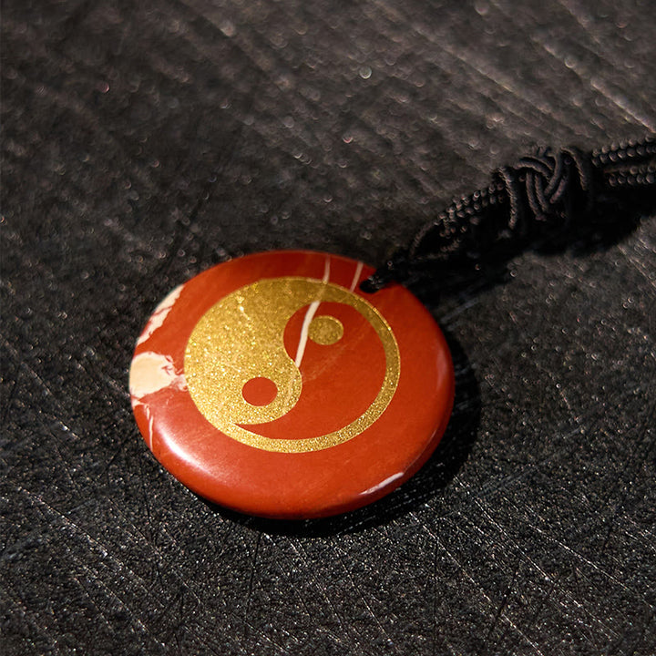 Buddha Stones各種クリスタルアメジストタイガーアイグリーンアベンチュリン陰陽スピリチュアルネックレスペンダント