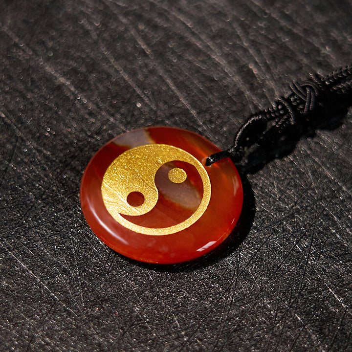 Buddha Stones各種クリスタルアメジストタイガーアイグリーンアベンチュリン陰陽スピリチュアルネックレスペンダント