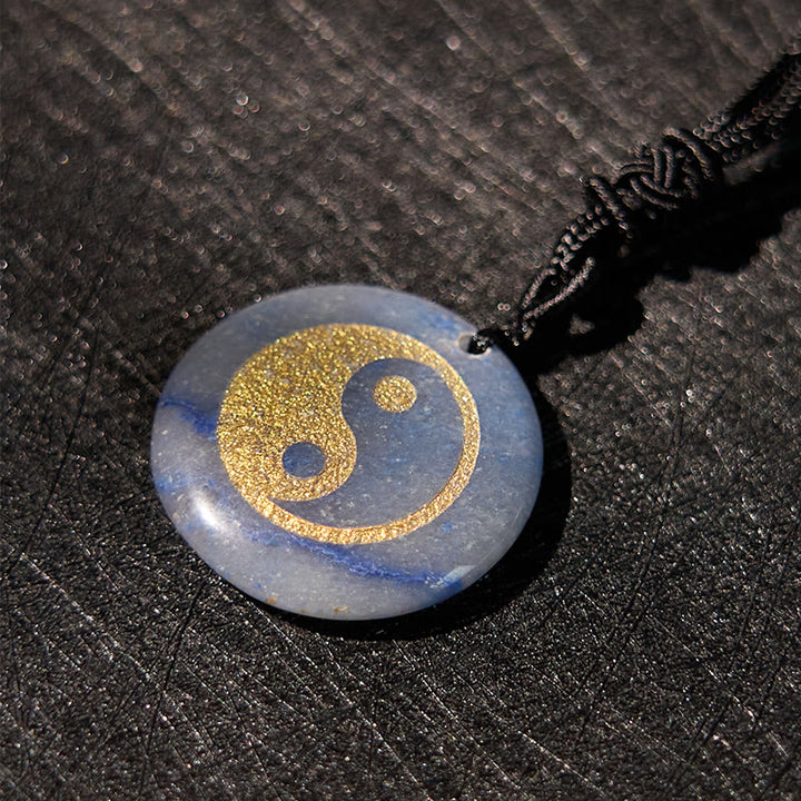 Buddha Stones各種クリスタルアメジストタイガーアイグリーンアベンチュリン陰陽スピリチュアルネックレスペンダント