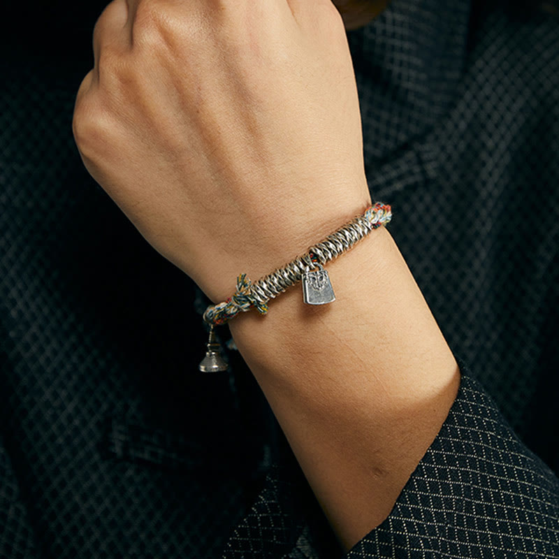Buddha Stones925スターリングシルバー ハンドメイドプロテクションマルチストランドブレスレット - image 10
