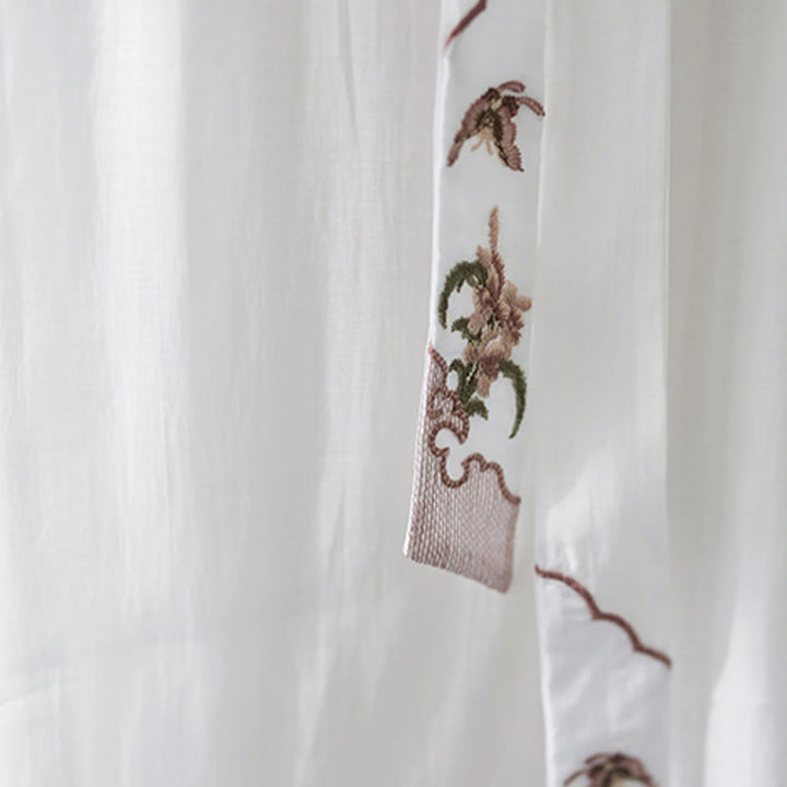 Buddha Stonesフラワー刺繍半袖Tシャツ ワイドレッグパンツ 2点セット