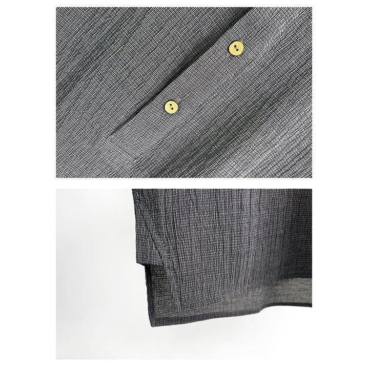 Buddha Stones夏 無地 メンズ 半袖 ボタンシャツ