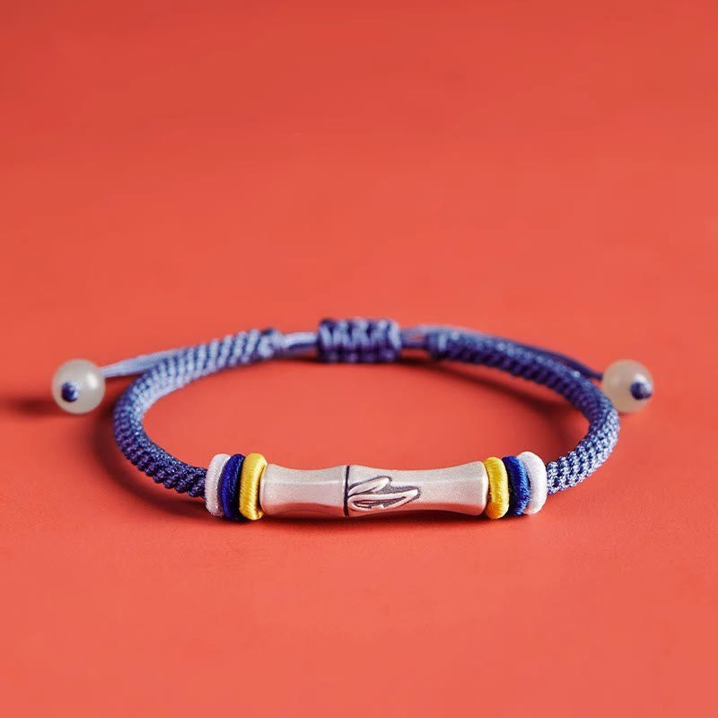 Buddha Stones999スターリングシルバー赤紐バンブー エンライトメントブレスレット - ブルー(手首周り14~21cm) - image 16