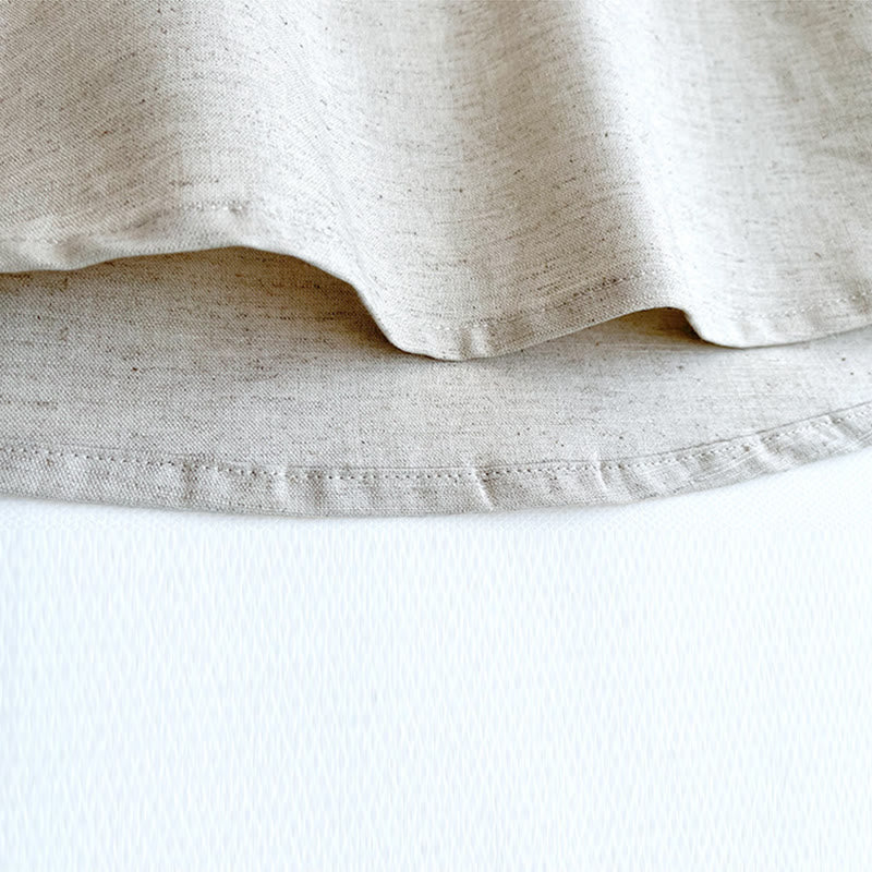 Buddha Stones無地 メンズ 半袖 ボタン リネン シャツ