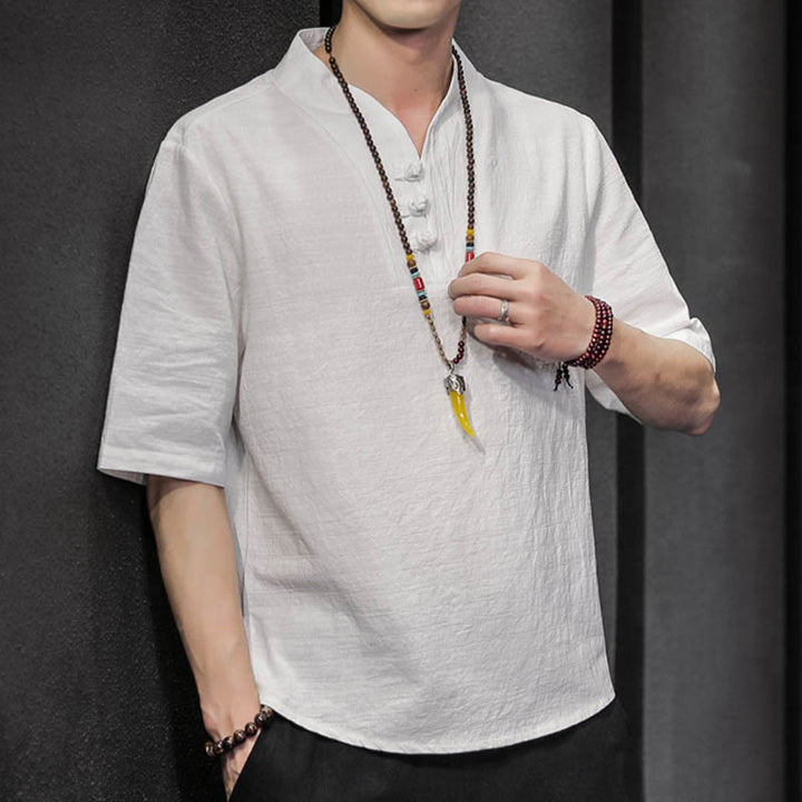 Buddha Stonesカジュアル サマー ハーフスリーブ シャツ コットン メンズ ウェア - image 7