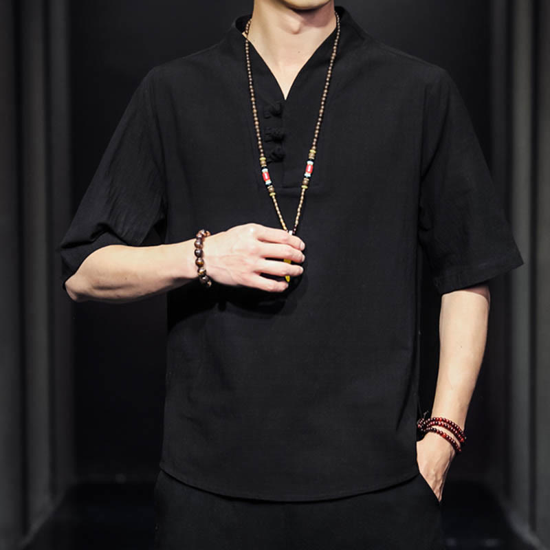 Buddha Stonesカジュアル サマー ハーフスリーブ シャツ コットン メンズ ウェア - image 13