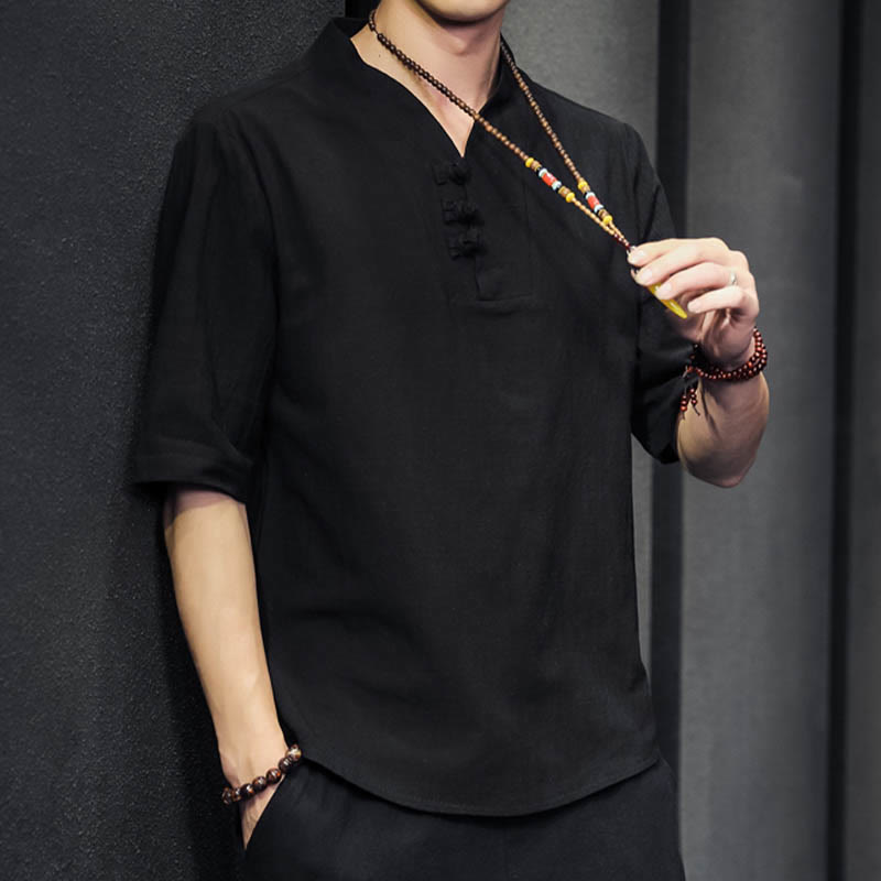 Buddha Stonesカジュアル サマー ハーフスリーブ シャツ コットン メンズ ウェア - image 16