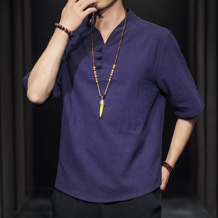 Buddha Stonesカジュアル サマー ハーフスリーブ シャツ コットン メンズ ウェア - image 31