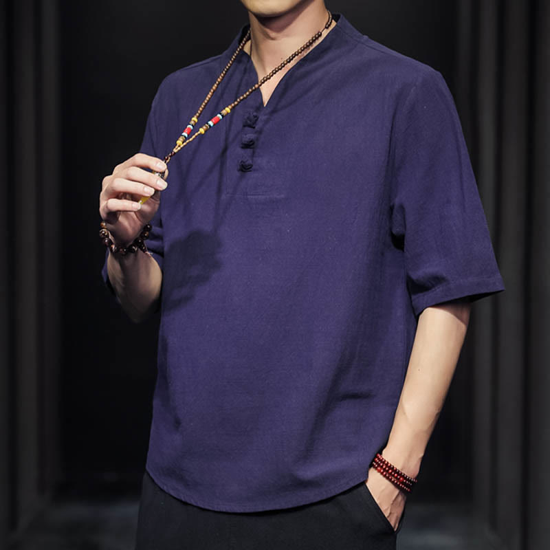 Buddha Stonesカジュアル サマー ハーフスリーブ シャツ コットン メンズ ウェア - image 28