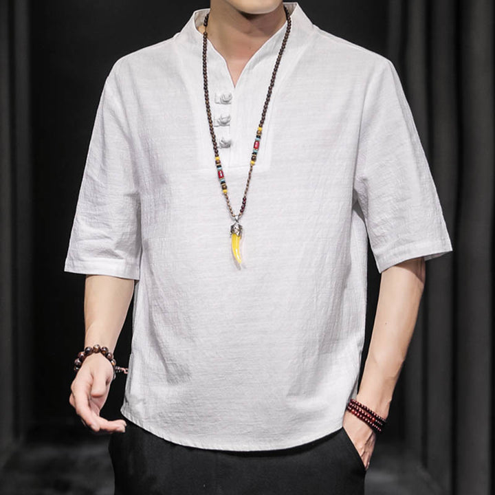 Buddha Stonesカジュアル サマー ハーフスリーブ シャツ コットン メンズ ウェア - image 6