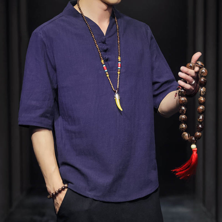 Buddha Stonesカジュアル サマー ハーフスリーブ シャツ コットン メンズ ウェア - image 32