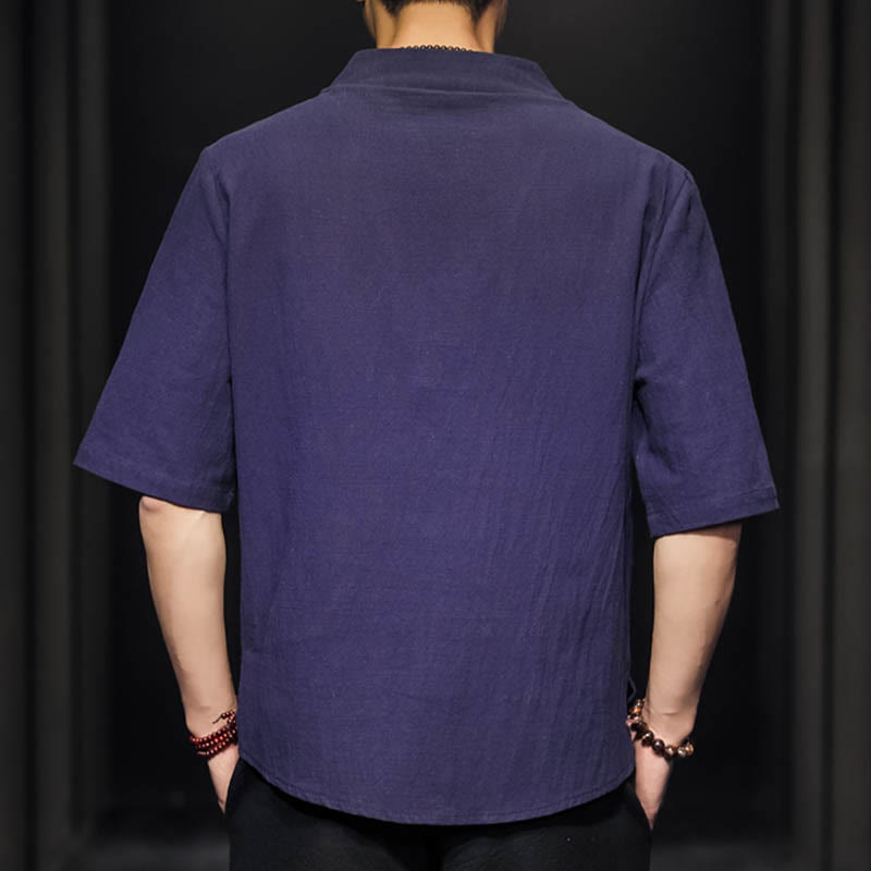 Buddha Stonesカジュアル サマー ハーフスリーブ シャツ コットン メンズ ウェア - image 27