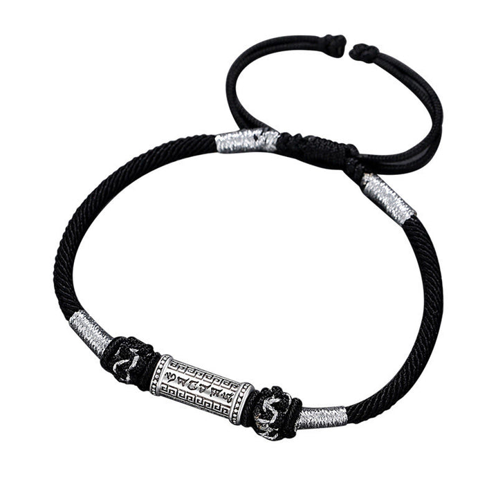 Buddha Stones925スターリングシルバーオーム・マニ・パドメ・フムウィズダム編みロープブレスレット - image 13