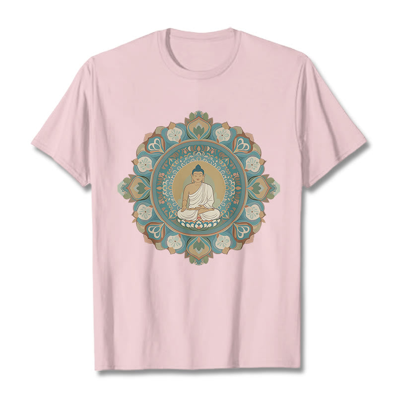 Buddha Stones曼荼羅花仏Tシャツ - ライトピンク - 2XL - image 14