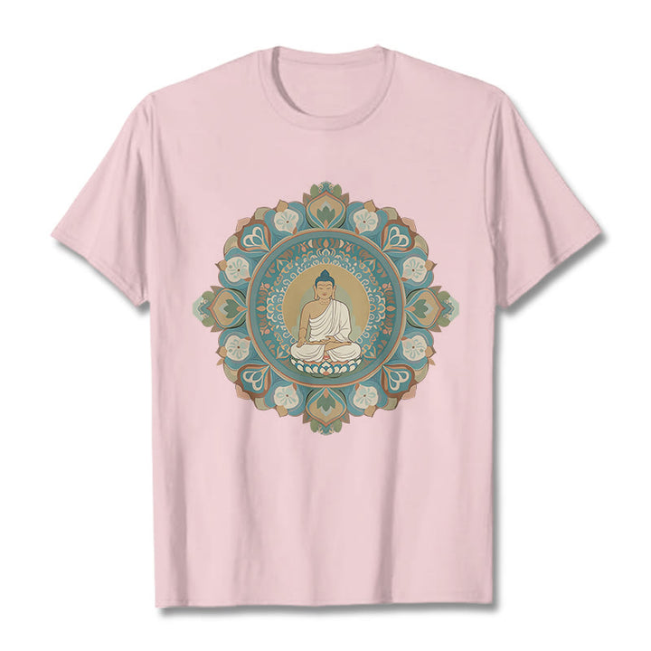 Buddha Stones曼荼羅花仏Tシャツ - ライトピンク - 2XL - image 14