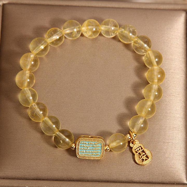 Buddha Stones天然シトリン 五経 寛大さ ブレスレット