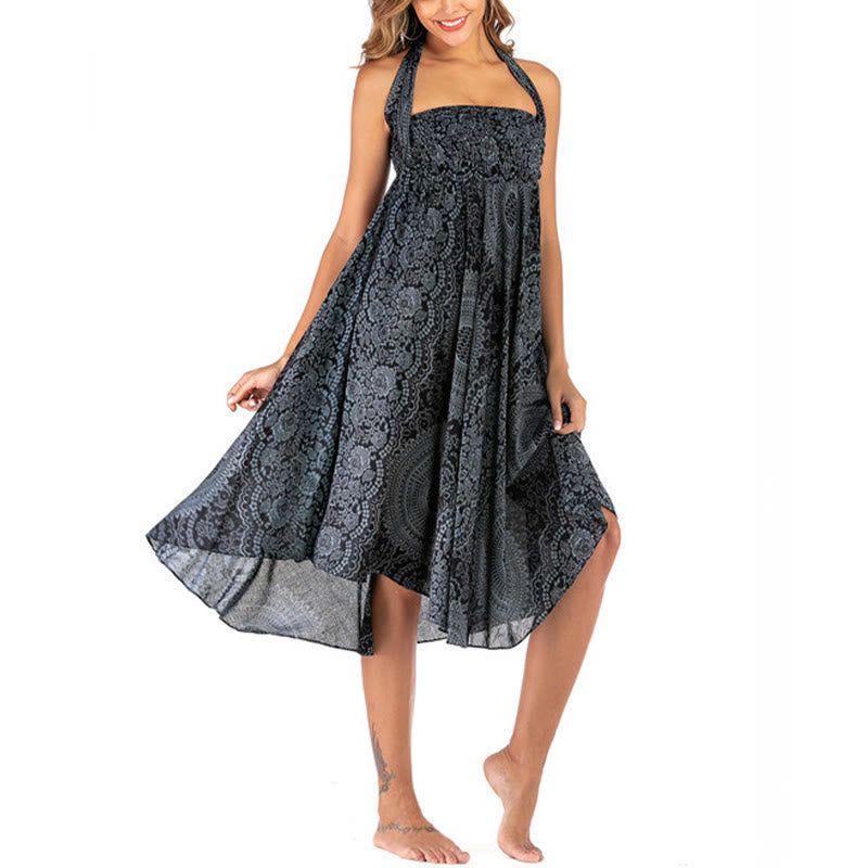 Buddha Stonesの2つのスタイルで着るボヘミアンコンパスローズフラワースカートドレス - image 44